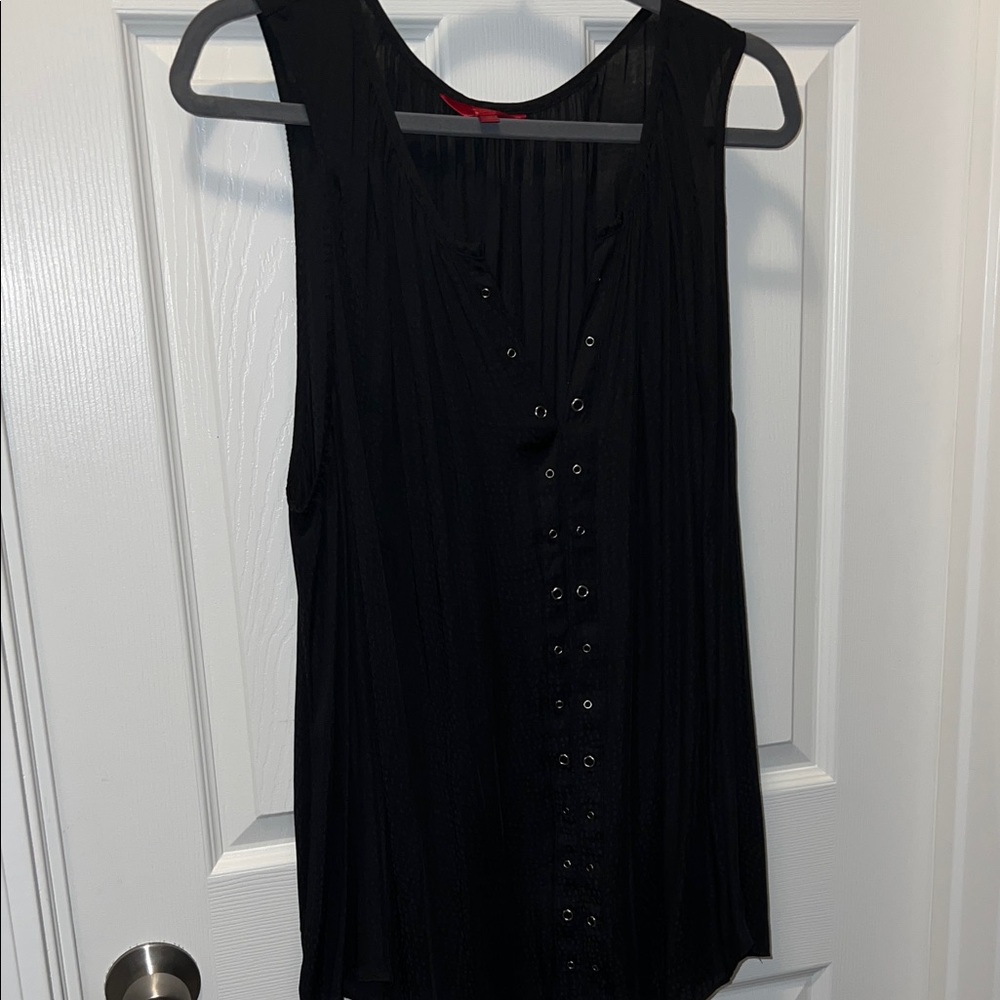 Jennifer Lopez Black Buttoned Tank Top